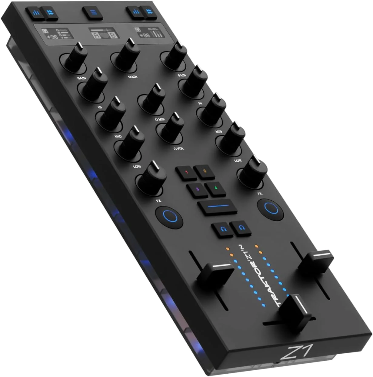 کنترلر دی جی Native Instruments Traktor Kontrol Z1 MK2 - کنترلر میکس دی جی 4 کاناله با لایه کنترل Stem، FX، MIDI، رابط صوتی 24 بیت/96 کیلوهرتز به همراه نرم افزار Traktor Pro (Mac/PC)