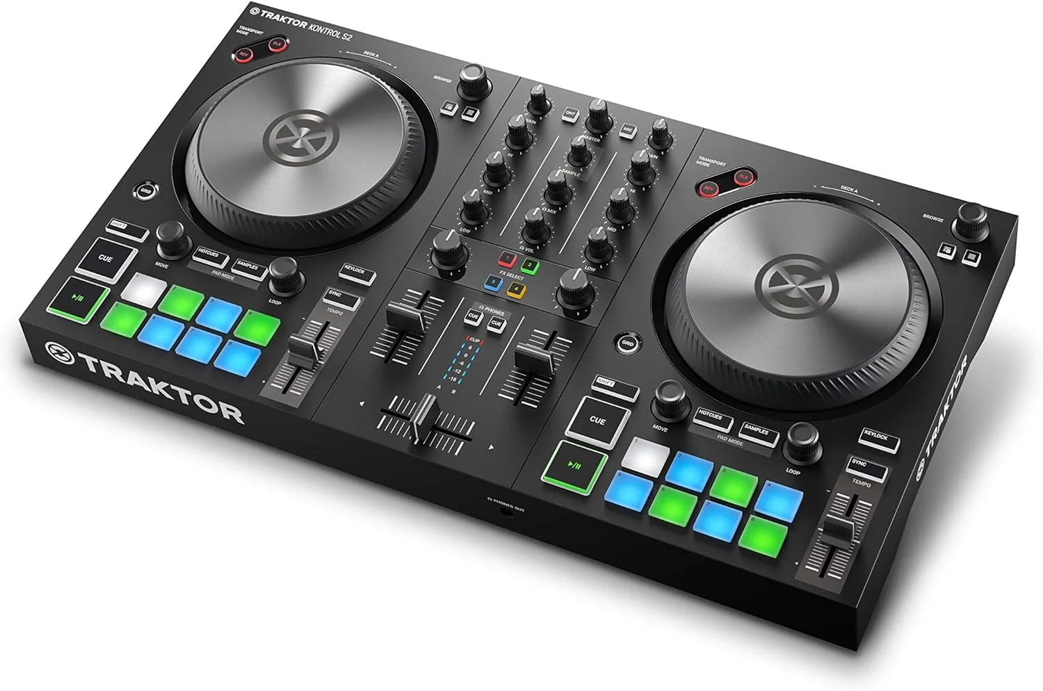 کنترلر دی جی 2 کاناله Native Instruments Traktor Kontrol S2 MK3، سطح کنترل دی جی USB دو دکه کامل، رابط صوتی و سیستم نرم افزاری برای مک یا کامپیوتر