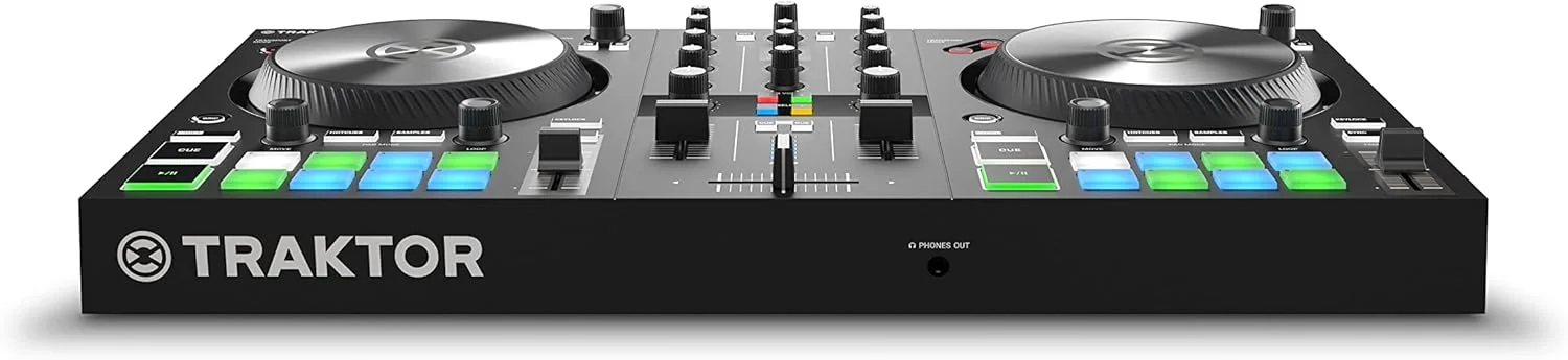 کنترلر دی جی 2 کاناله Native Instruments Traktor Kontrol S2 MK3، سطح کنترل دی جی USB دو دکه کامل، رابط صوتی و سیستم نرم افزاری برای مک یا کامپیوتر کنترلر دی جی 2 کاناله Native Instruments Traktor Kontrol S2 MK3، سطح کنترل دی جی USB دو دکه کامل، رابط صوتی و سیستم نرم افزاری برای مک یا کامپیوتر