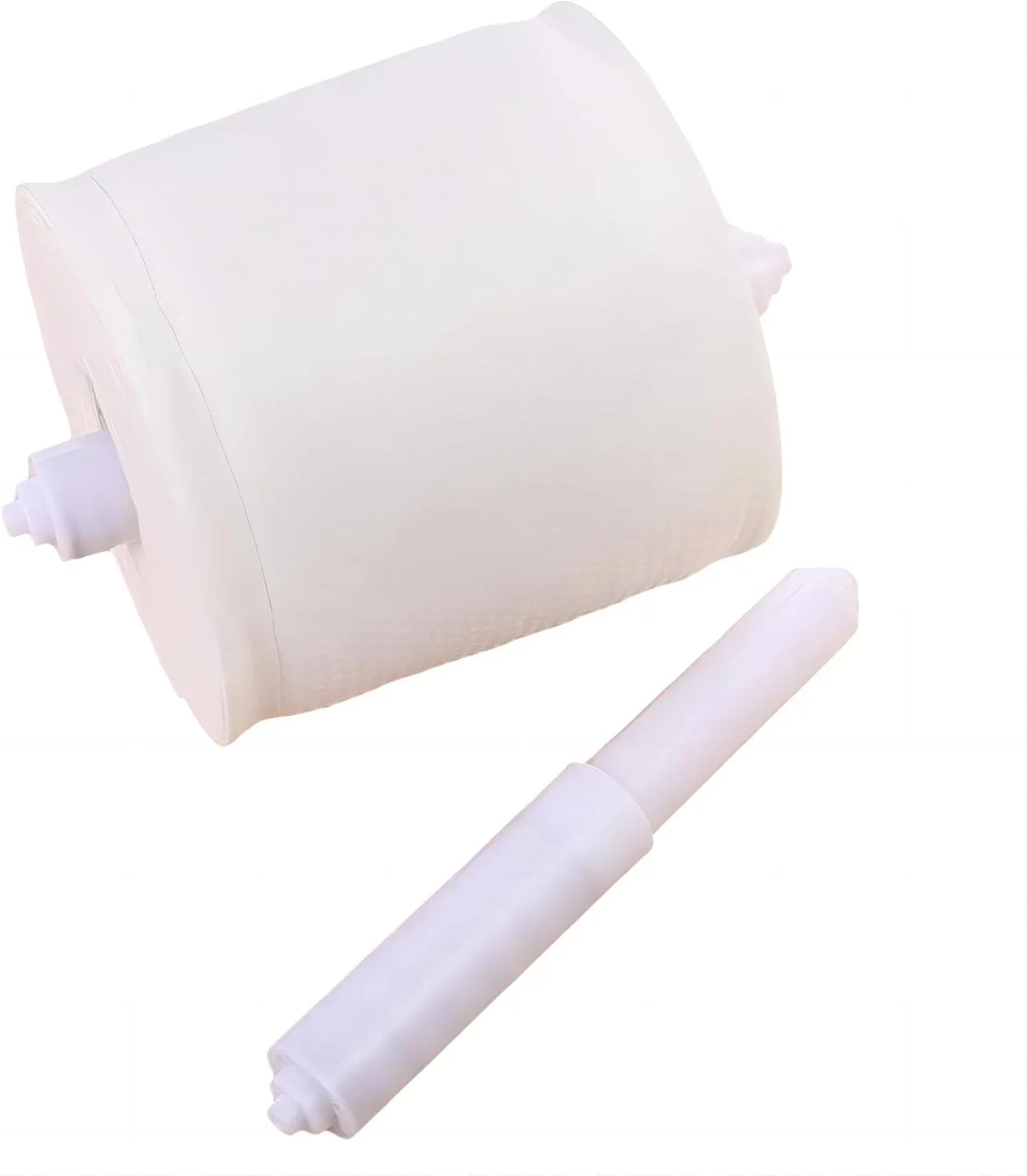 نگهدارنده رول دستمال توالت COOLBABY، 1 عدد، جایگزین پلاستیکی رول دستمال کاغذی توالت، نگهدارنده رول توالت فنری سفید، مناسب برای سرویس بهداشتی و حمام