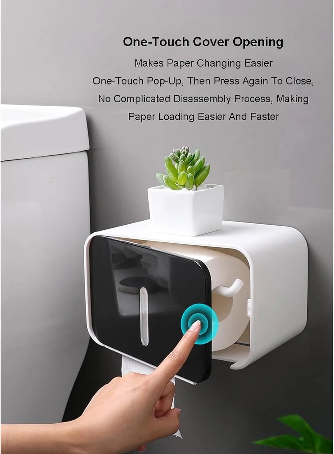 جا دستمال کاغذی دیواری تجاری، نگهدارنده دستمال توالت، جعبه دستمال کاغذی پلاستیکی، پخش کننده دستمال کاغذی حمام برای خانه، دفتر، سرویس بهداشتی (مشکی)