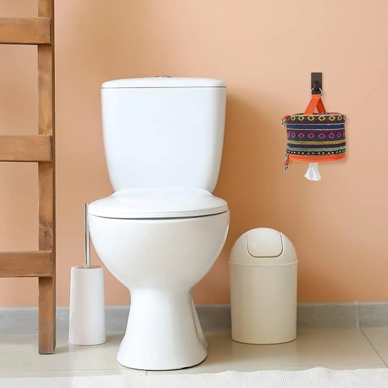 جا دستمال کاغذی قابل حمل ChengFu، دستمال کاغذی قابل استفاده مجدد با محفظه داخلی و قلاب آویز برای کمپینگ و فعالیت های خارج از منزل