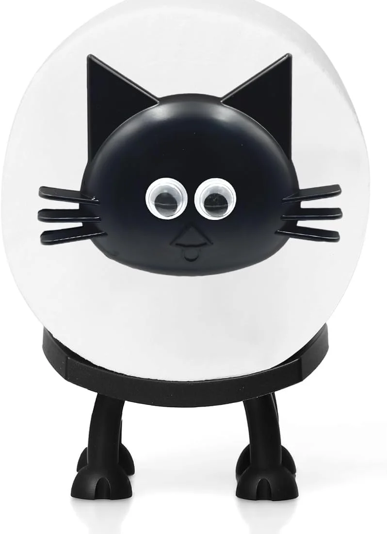 نگهدارنده دستمال توالت طرح گربه - دکوری ایستاده برای حمام - استند خنده دار نگهداری رول دستمال کاغذی - ایده هدیه حیوانی منحصر به فرد (تکی)