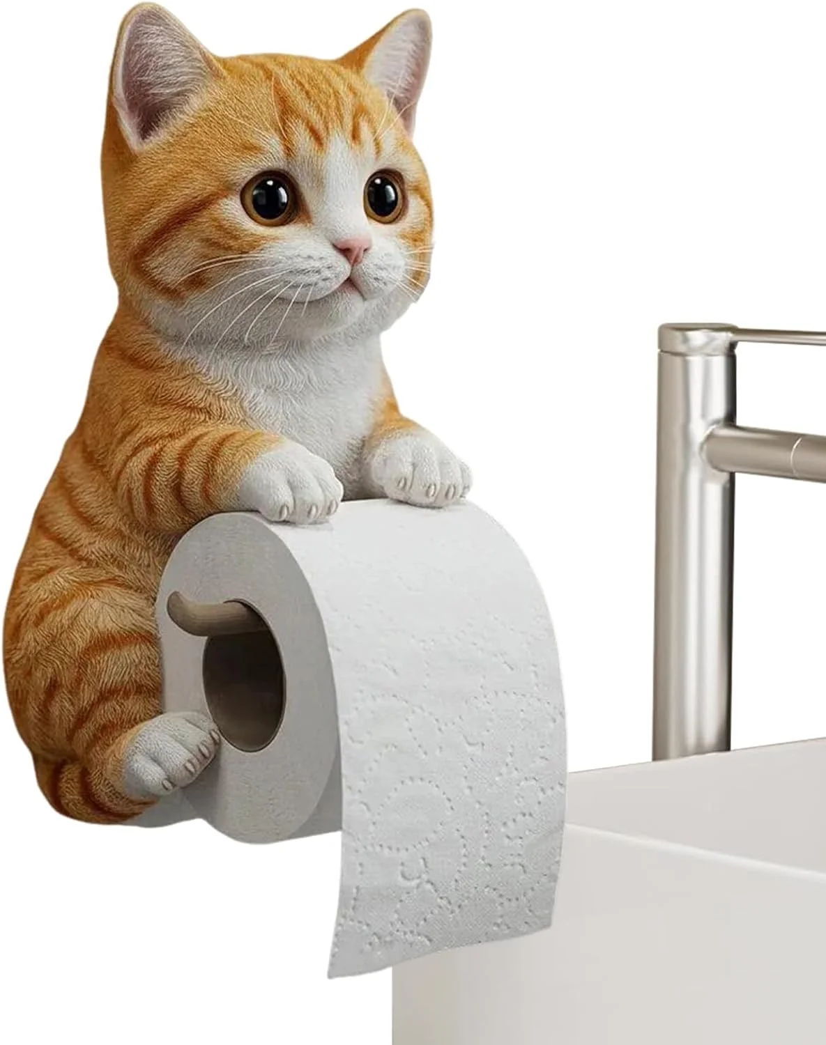 نگهدارنده دستمال توالت گربه ای - نگهدارنده دستمال کاغذی توالت گربه | قفسه رولی دیواری، پخش کننده زیبا برای خوابگاه، خانه، توالت سیار، مسافرت و آشپزخانه