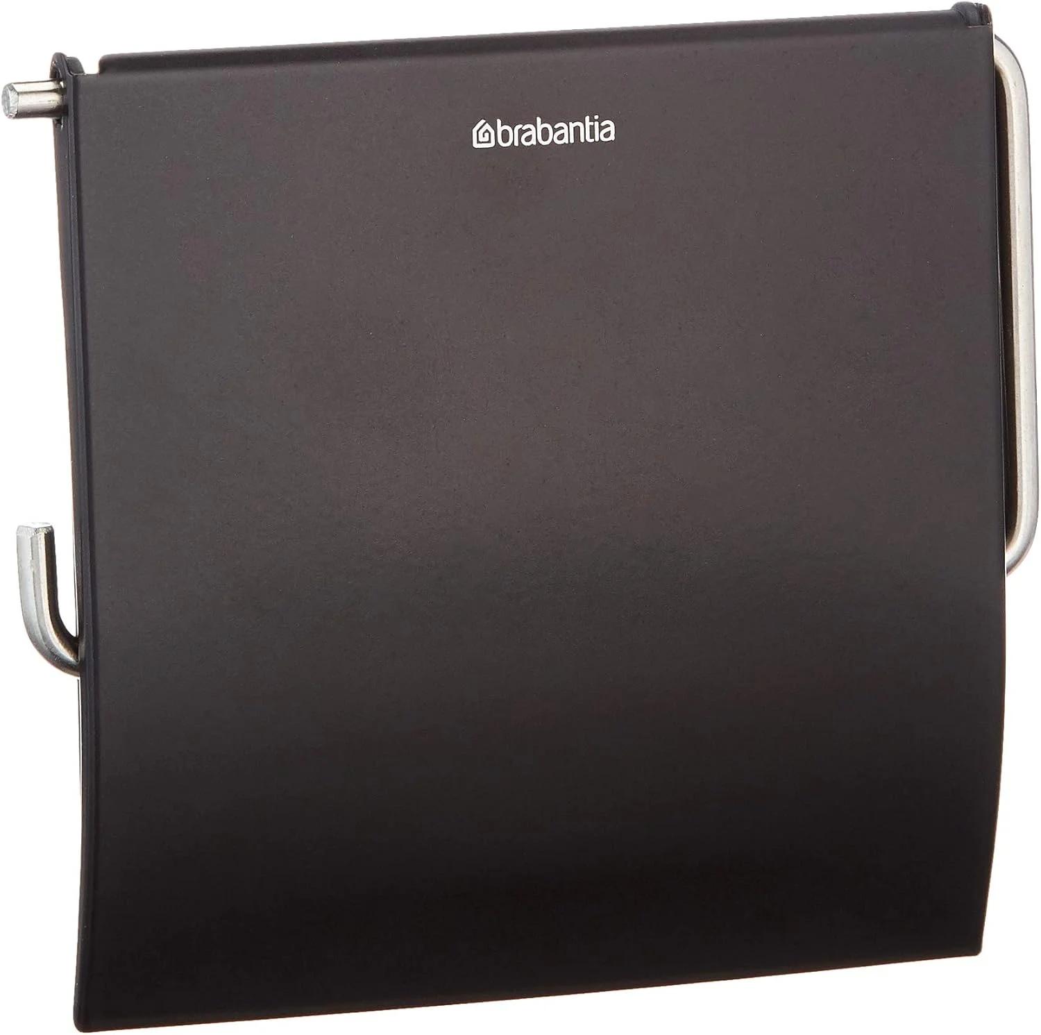 جا دستمال توالت برابانتیا مدل 108600، ابعاد 13 × 14 × 2 سانتی متر، مشکی مات