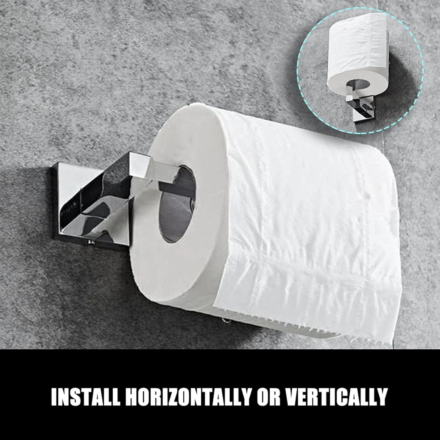 جا دستمال کاغذی توالت، نصب دیواری حمام، استیل ضد زنگ، آویز نگهدارنده رول دستمال کاغذی، روکش کروم براق، پخش کننده حوله، طراحی باز و بادوام برای صرفه جویی در فضا