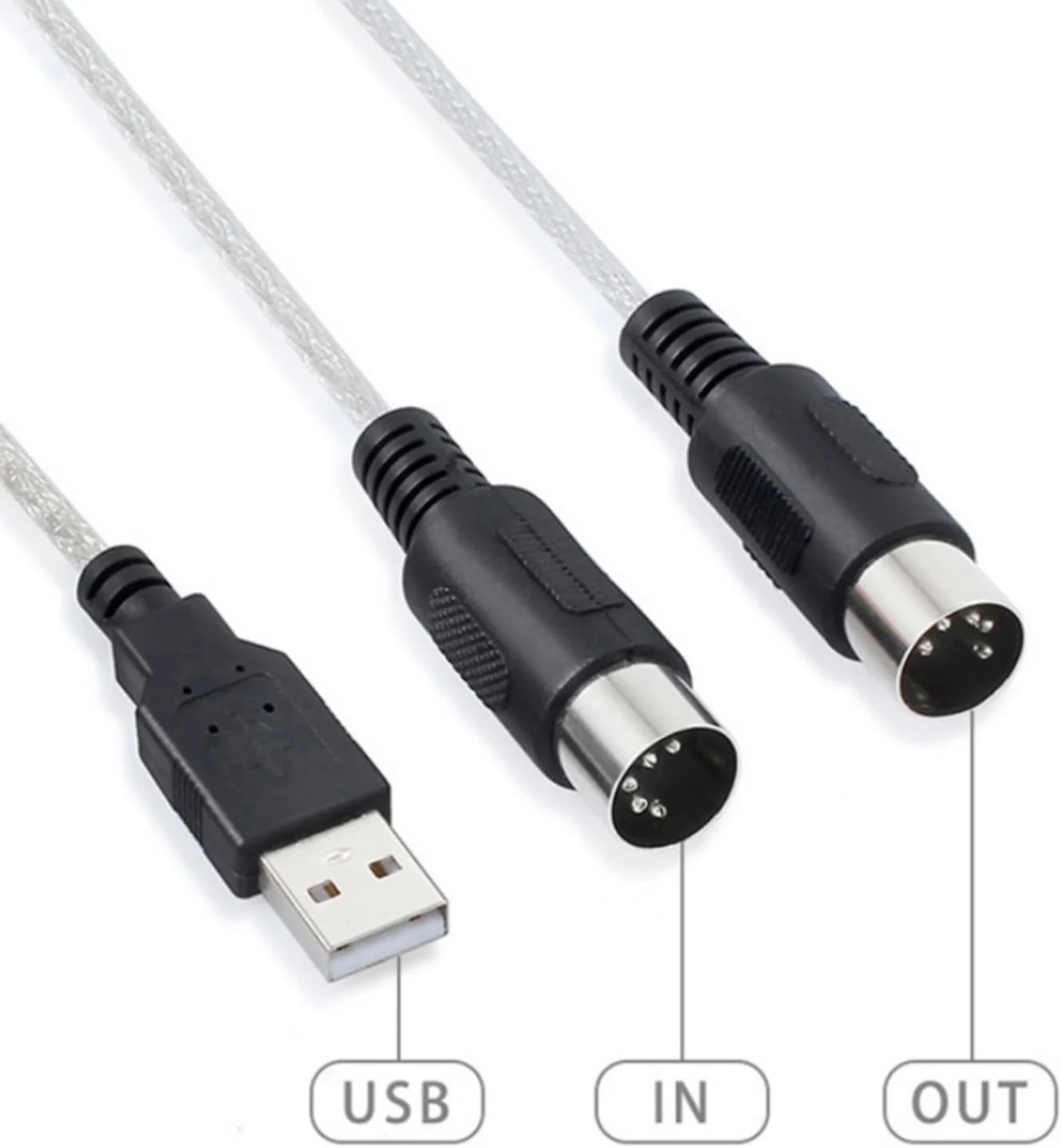 کابل صوتی SKEIDO برای اتصال کیبورد به کامپیوتر، مبدل کابل USB MIDI از کامپیوتر به کیبورد موسیقی، کابل رابط USB IN-OUT MIDI کابل صوتی SKEIDO برای اتصال کیبورد به کامپیوتر، مبدل کابل USB MIDI از کامپیوتر به کیبورد موسیقی، کابل رابط USB IN-OUT MIDI