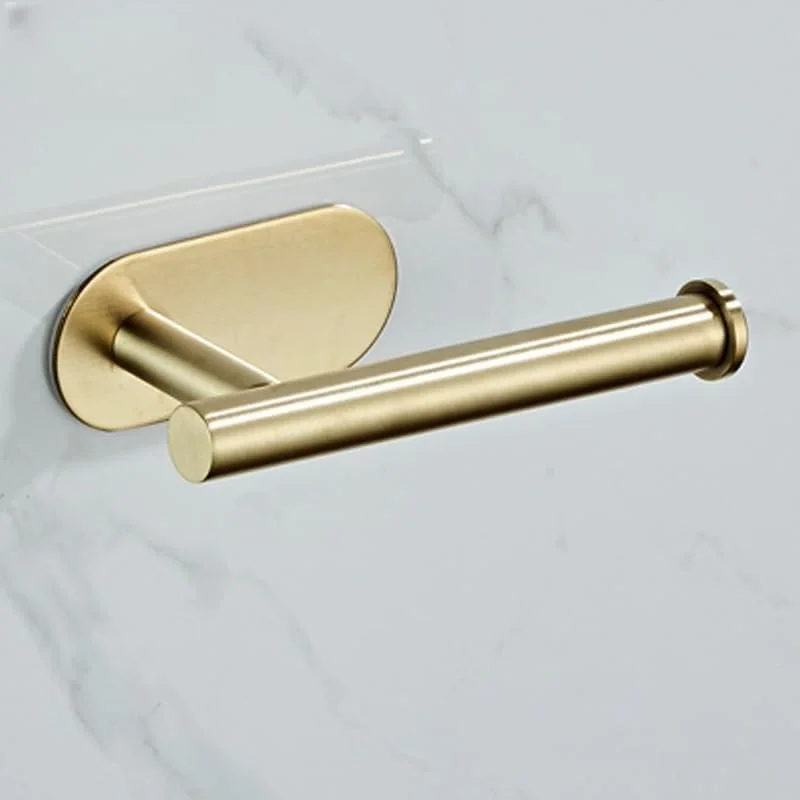 Bathroom Hardware Set Brushed Gold Robe Hook Towel Bar Toilet Paper Holder Bath Bathroom Accessories EL1001G (Gold Tissue holder)