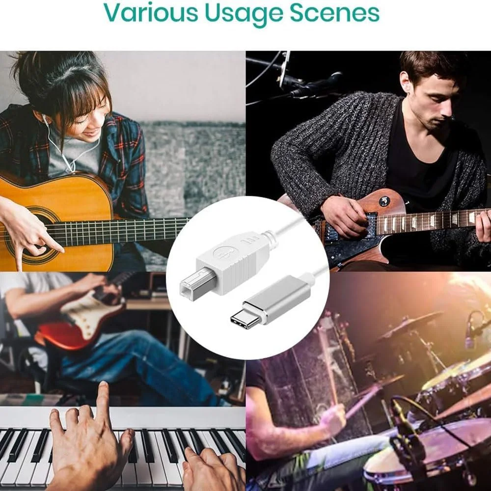 کابل USB C به MIDI MeloAudio، رابط Type C به 2.0 برای اتصال لپ تاپ به کنترلر، کیبورد، پیانو برقی، درام، ساز موسیقی صوتی و موارد دیگر کابل USB C به MIDI MeloAudio، رابط Type C به 2.0 برای اتصال لپ تاپ به کنترلر، کیبورد، پیانو برقی، درام، ساز موسیقی صوتی و موارد دیگر