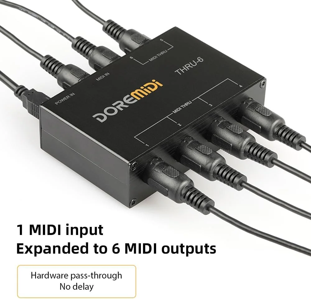 جعبه MIDI فاونوو DOREMiDi - اسپلیتر MIDI یک ورودی شش خروجی، جعبه میزبان مبدل، اتصال و پخش، سازگار با تمام دستگاه های رابط استاندارد MIDI جعبه MIDI فاونوو DOREMiDi - اسپلیتر MIDI یک ورودی شش خروجی، جعبه میزبان مبدل، اتصال و پخش، سازگار با تمام دستگاه های رابط استاندارد MIDI