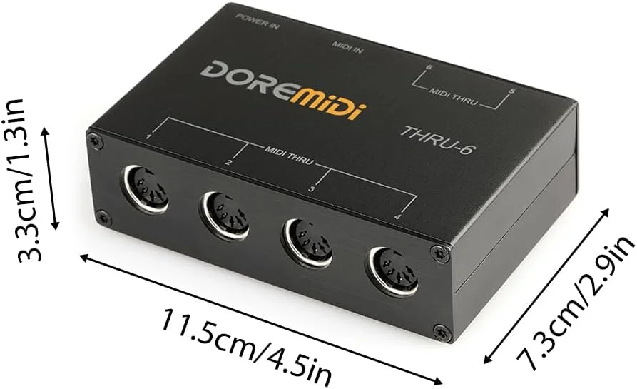 جعبه MIDI فاونوو DOREMiDi - اسپلیتر MIDI یک ورودی شش خروجی، جعبه میزبان مبدل، اتصال و پخش، سازگار با تمام دستگاه های رابط استاندارد MIDI جعبه MIDI فاونوو DOREMiDi - اسپلیتر MIDI یک ورودی شش خروجی، جعبه میزبان مبدل، اتصال و پخش، سازگار با تمام دستگاه های رابط استاندارد MIDI