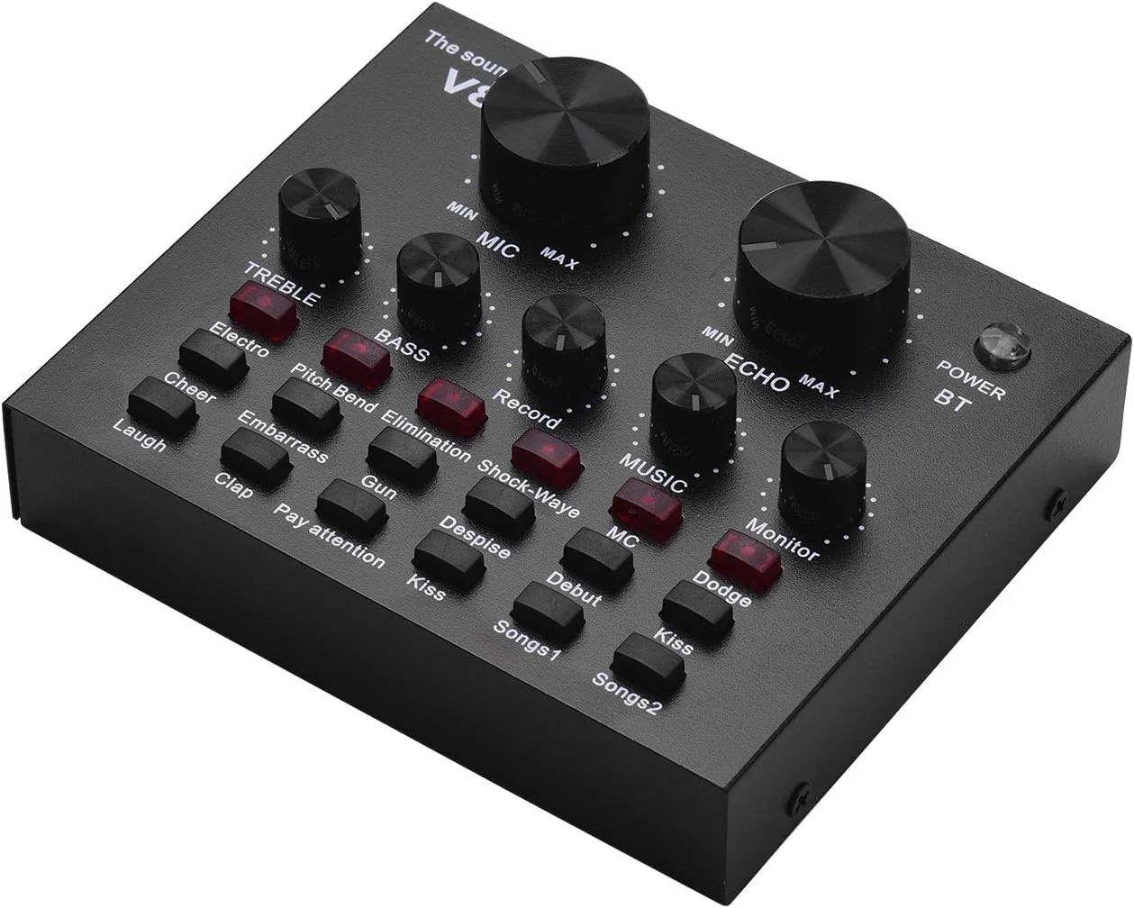 Fawoonu External o Mixing Sound Card USB o Interface BT Connection with Multe Sound Effects Built-in Battery for Singing Shouting Live Streaming Chating Music Fawoonu External o Mixing Sound Card USB o Interface BT Connection with Multe Sound Effects Built-in Battery for Singing Shouting Live Streaming Chating Music