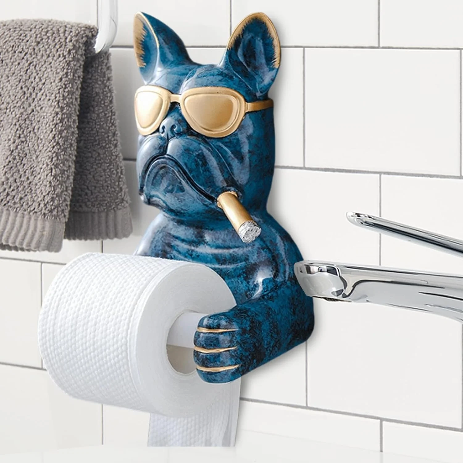 Animal Toilet Paper Holder - Wall Mount Cute Toilet Tissue Holder | Bathroom Hardware for Hotel Pet Household Friends Sheep Farm Small Space Closet Restaurant