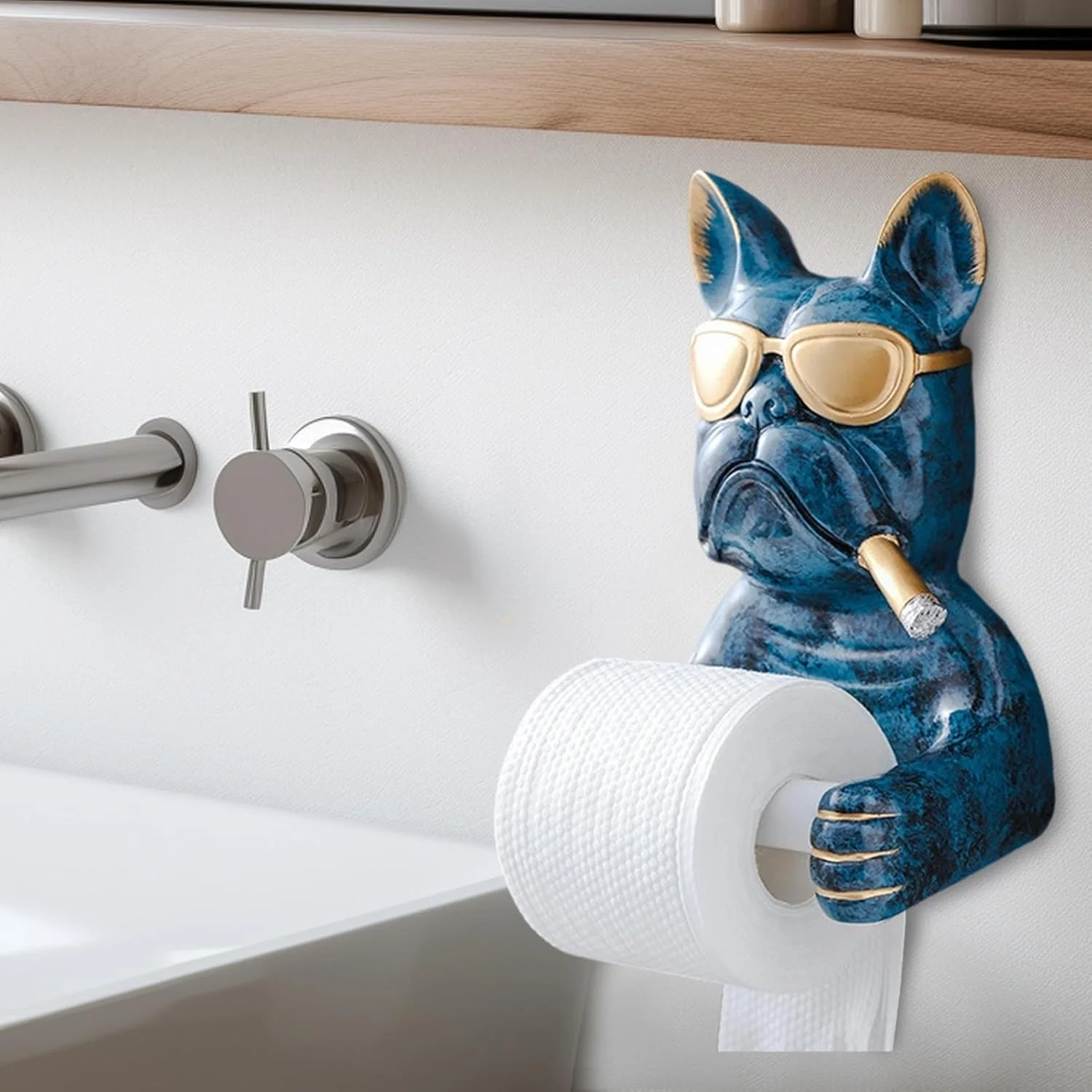 Animal Toilet Paper Holder - Wall Mount Cute Toilet Tissue Holder | Bathroom Hardware for Hotel Pet Household Friends Sheep Farm Small Space Closet Restaurant