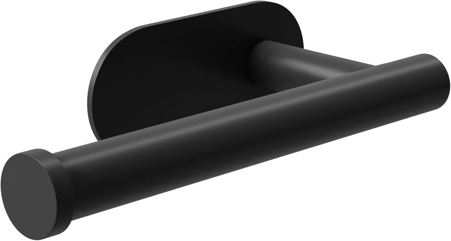 نگهدارنده رول توالت چسبی آمیگ مدل Ea-3 | نگهدارنده کاغذ توالت دیواری بدون پیچ و چسب | 164 x 70 x 45 میلی متر | استیل ضد زنگ | مشکی مات