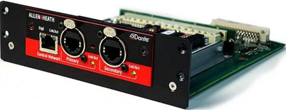 کارت آپشن آلن اند هیت Dante 64×64 با 64 کانال برای کنسول های dLive و Avantis