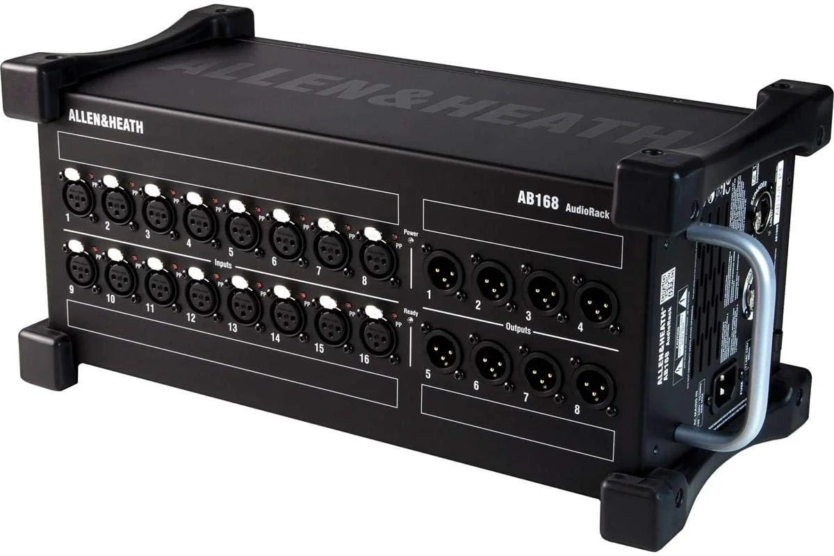 رک صوتی از راه دور و قابل حمل Allen & Heath AB168 برای سری GLD و Qu، دارای 16 ورودی XLR و 8 خروجی XLR (AH-AB-168)