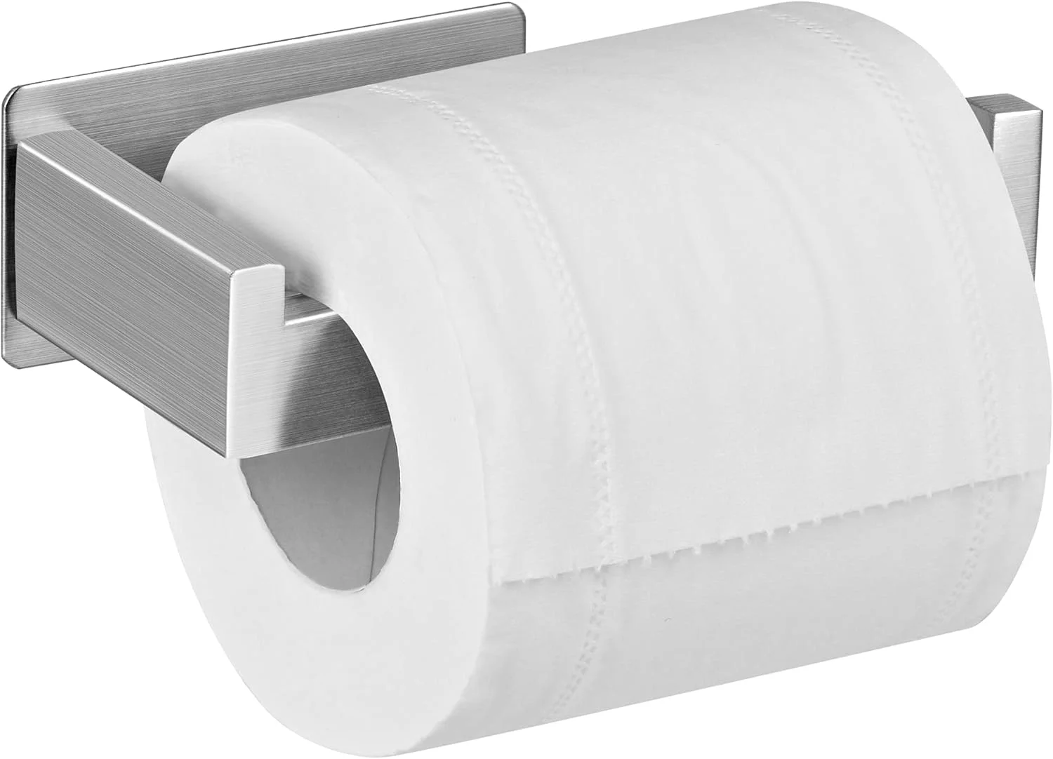 Aikzik Self Adhesive Toilet Paper Holder, Stainless Steel Wall Moun Toilet Roll Holder Towel Hanger for Bathroom Kitchen