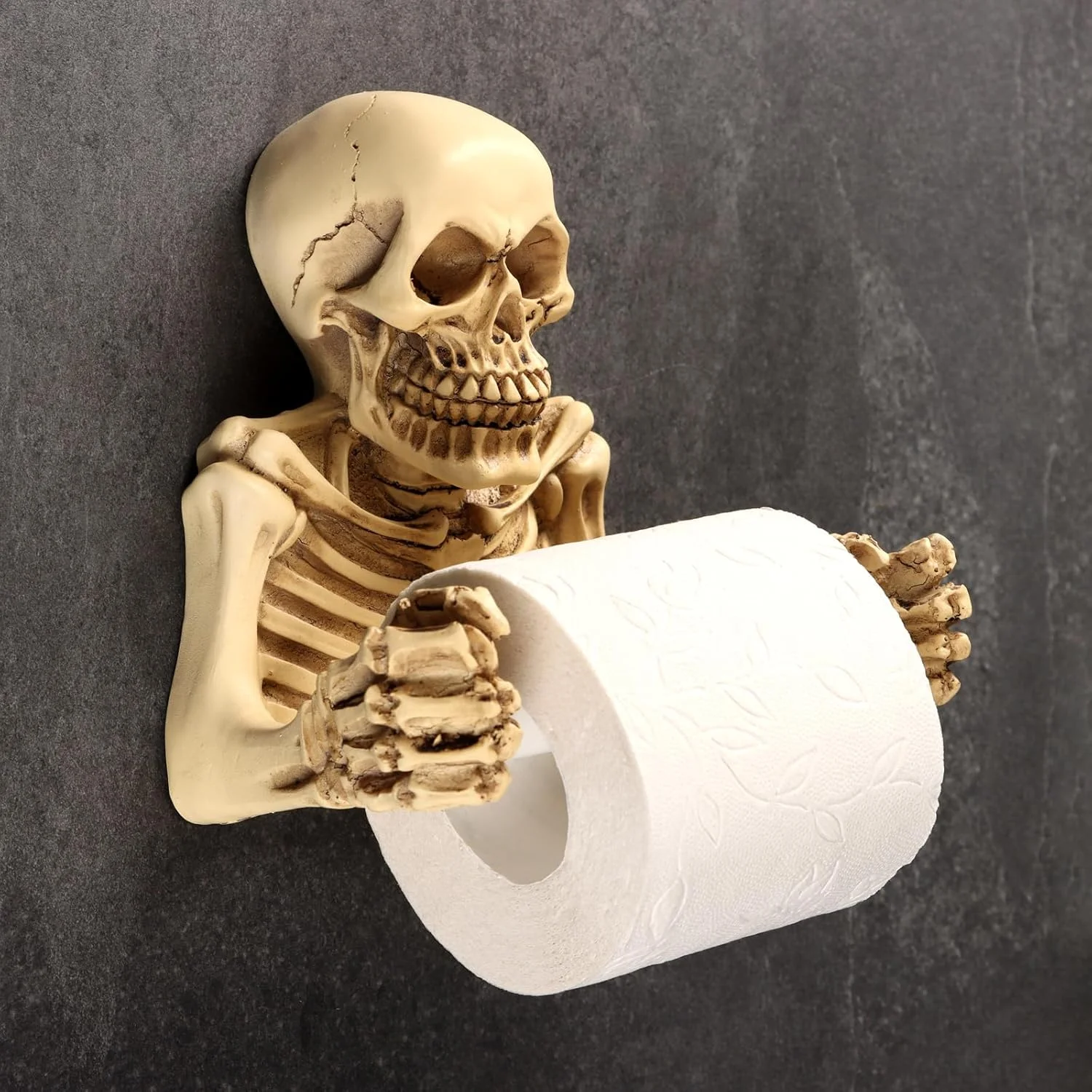 Skeleton Hand Toilet Paper Holder - Unique Bathroom Accessory, Wall Mounted, Durable Resin Construction