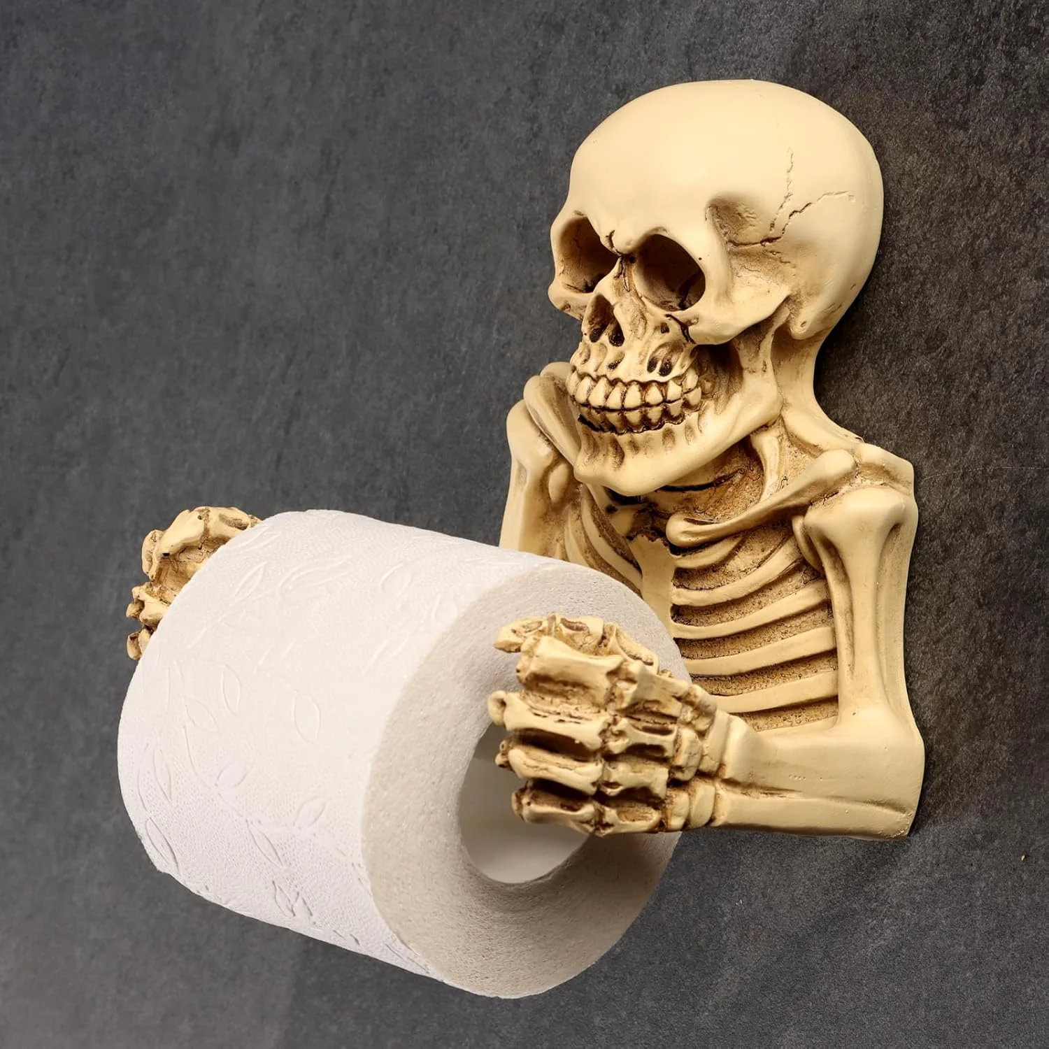 Skeleton Hand Toilet Paper Holder - Unique Bathroom Accessory, Wall Mounted, Durable Resin Construction Skeleton Hand Toilet Paper Holder - Unique Bathroom Accessory, Wall Mounted, Durable Resin Construction