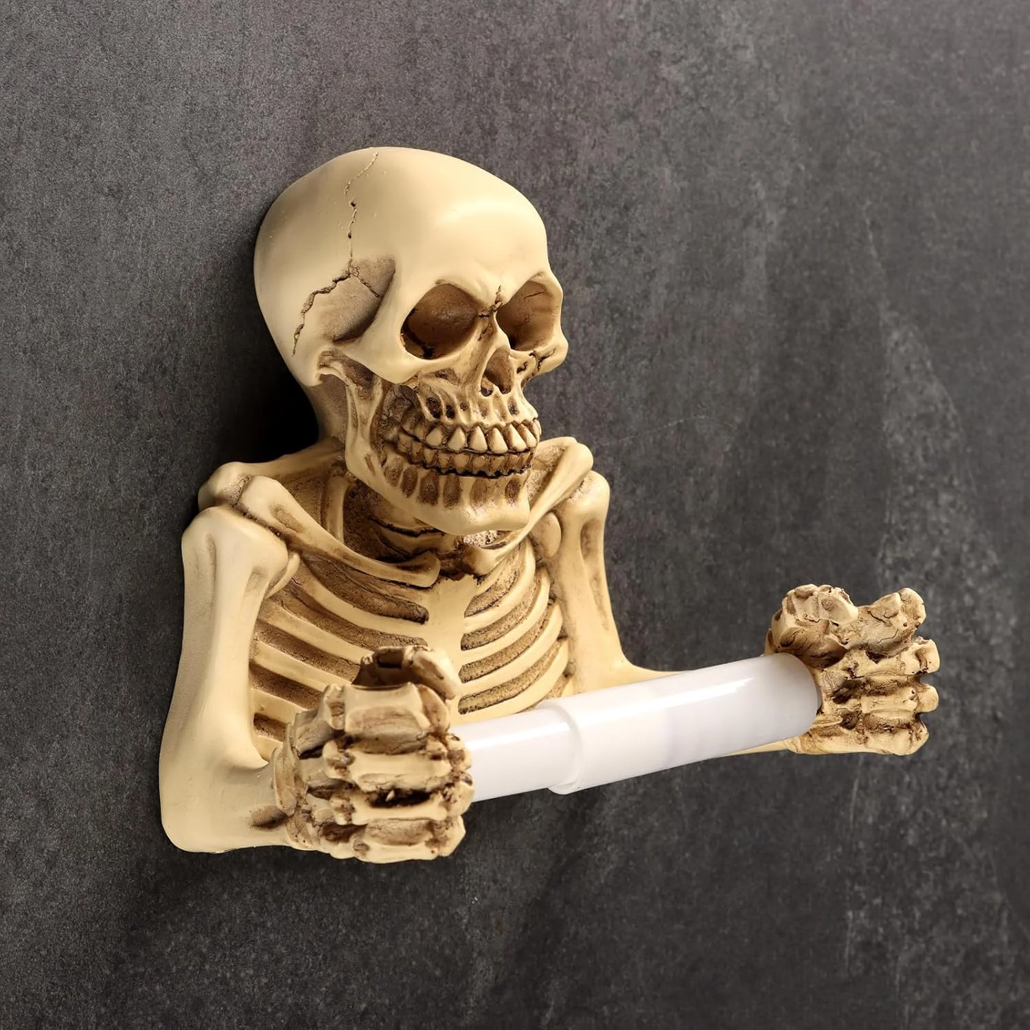 Skeleton Hand Toilet Paper Holder - Unique Bathroom Accessory, Wall Mounted, Durable Resin Construction Skeleton Hand Toilet Paper Holder - Unique Bathroom Accessory, Wall Mounted, Durable Resin Construction