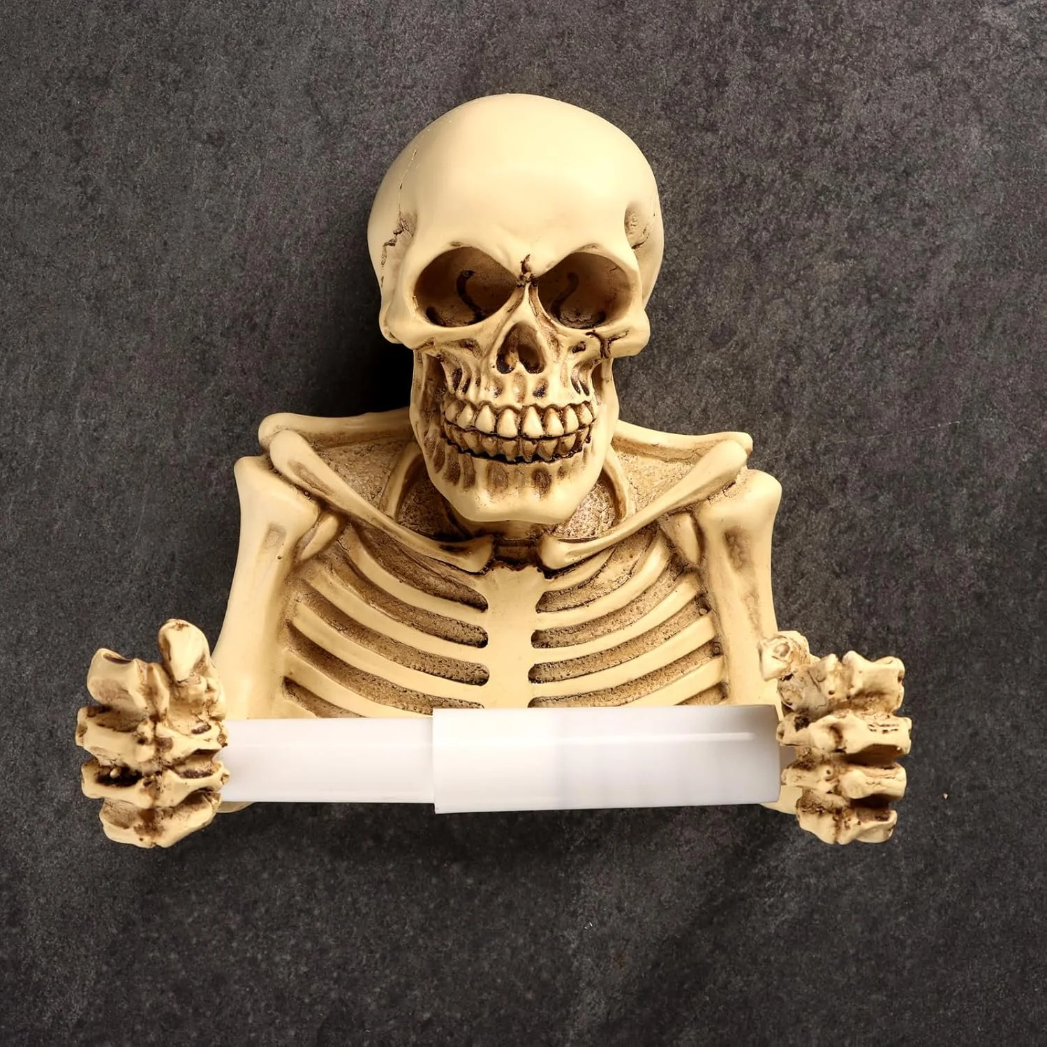 Skeleton Hand Toilet Paper Holder - Unique Bathroom Accessory, Wall Mounted, Durable Resin Construction Skeleton Hand Toilet Paper Holder - Unique Bathroom Accessory, Wall Mounted, Durable Resin Construction