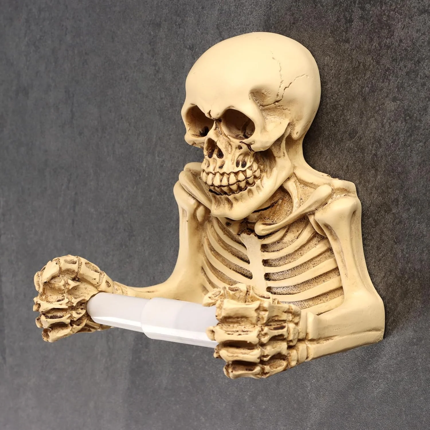 Skeleton Hand Toilet Paper Holder - Unique Bathroom Accessory, Wall Mounted, Durable Resin Construction Skeleton Hand Toilet Paper Holder - Unique Bathroom Accessory, Wall Mounted, Durable Resin Construction