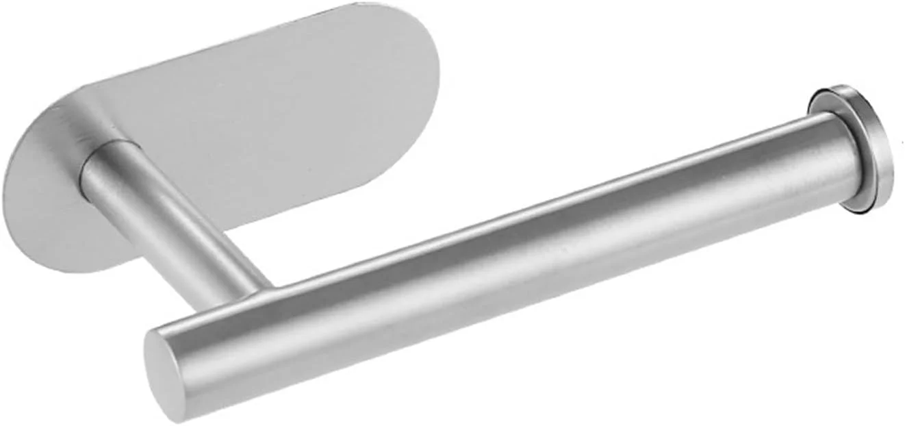 جا دستمال کاغذی خود چسب استیل ضد زنگ، نصب دیواری بدون نیاز به سوراخکاری، پخش کننده رول حوله کاغذی برای لوازم جانبی حمام، قفسه نگهدارنده کاغذ توالت، نقره ای