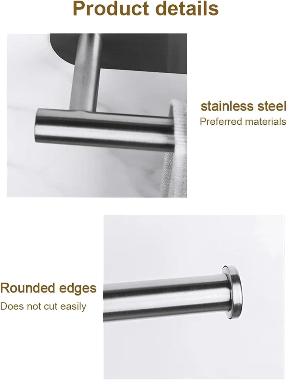 جا دستمال کاغذی خود چسب استیل ضد زنگ، نصب دیواری بدون نیاز به سوراخکاری، پخش کننده رول حوله کاغذی برای لوازم جانبی حمام، قفسه نگهدارنده کاغذ توالت، نقره ای