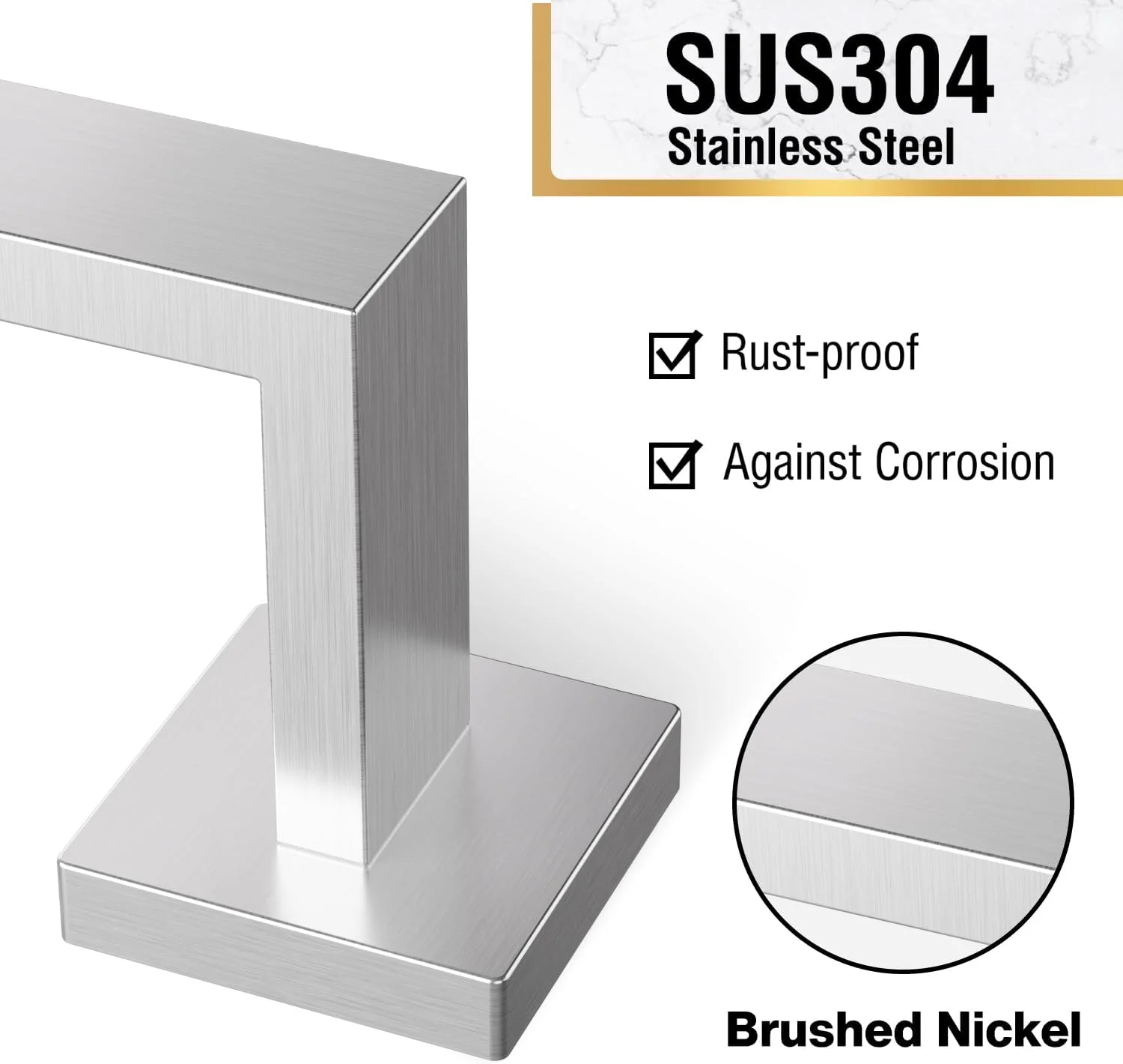 نگهدارنده رول دستمال توالت HITSLAM، نصب دیواری، استیل ضد زنگ SUS 304، مقاوم در برابر زنگ زدگی و ضد آب، نگهدارنده دستمال کاغذی توالت مربعی