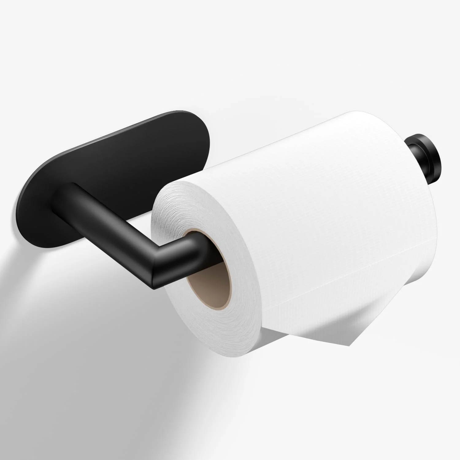 جا دستمال کاغذی چسبی مشکی مات HITSLAM، جا رولی دستمال توالت استیل ضد زنگ خود چسب برای حمام