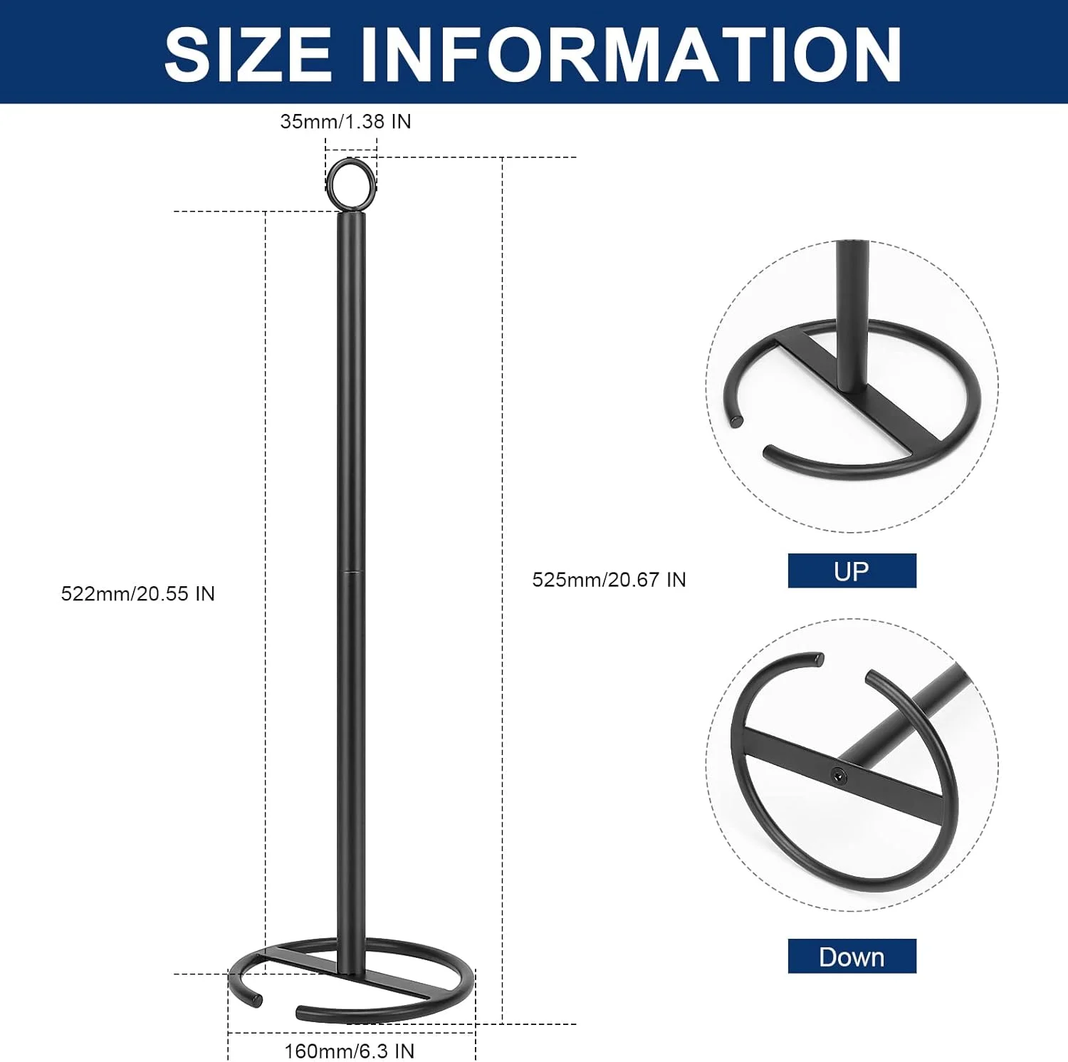 نگهدارنده رول دستمال توالت NearMoon، استند ایستاده با فضای ذخیره سازی، جا دستمال کاغذی 4 رول مناسب برای کانتر حمام/آشپزخانه - تمام فلزی (تک بسته، مشکی مات)