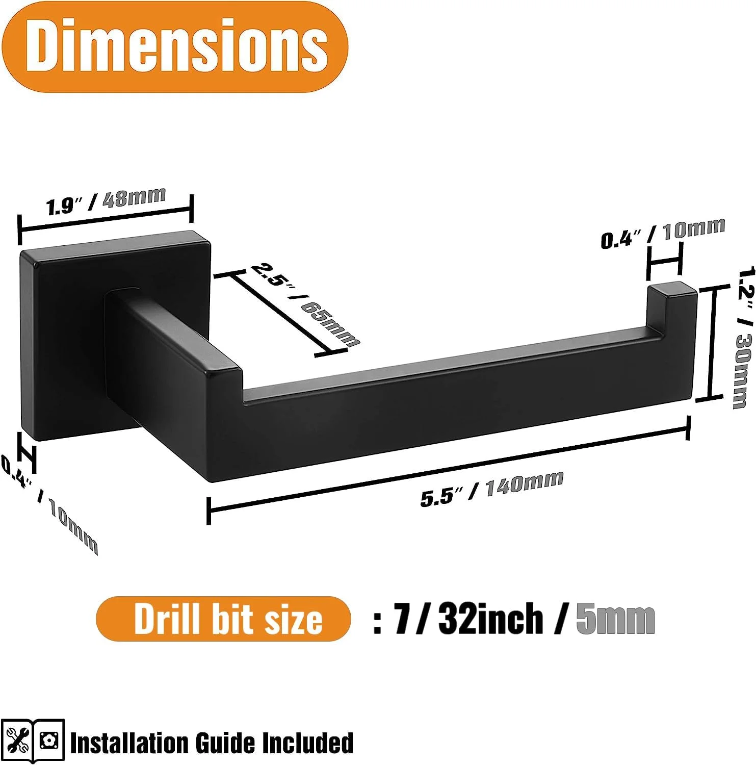 جا دستمال کاغذی توالت HITSLAM، مشکی مات، نصب دیواری، استیل ضد زنگ ممتاز 304، جا رولی دستمال کاغذی توالت مربعی شکل برای حمام، ضد زنگ جا دستمال کاغذی توالت HITSLAM، مشکی مات، نصب دیواری، استیل ضد زنگ ممتاز 304، جا رولی دستمال کاغذی توالت مربعی شکل برای حمام، ضد زنگ
