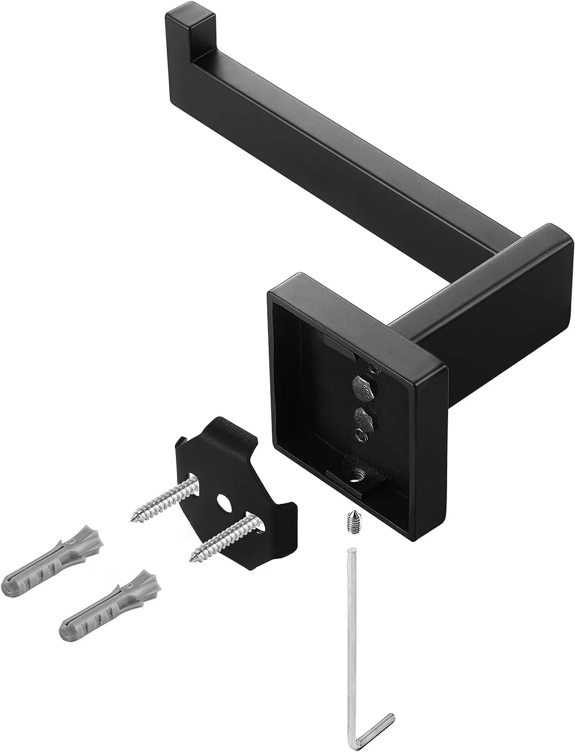 جا دستمال کاغذی توالت HITSLAM، مشکی مات، نصب دیواری، استیل ضد زنگ ممتاز 304، جا رولی دستمال کاغذی توالت مربعی شکل برای حمام، ضد زنگ جا دستمال کاغذی توالت HITSLAM، مشکی مات، نصب دیواری، استیل ضد زنگ ممتاز 304، جا رولی دستمال کاغذی توالت مربعی شکل برای حمام، ضد زنگ