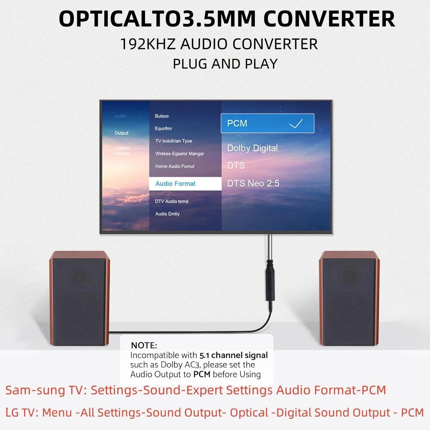 مبدل صوتی دیجیتال به آنالوگ با کیفیت بالا 192 کیلوهرتز، آداپتور Toslink Optical SPDIF به AUX 3.5 میلیمتری، رابط صوتی یک طرفه برای HDTV، PS4، پخش کننده DVD، ست تاپ باکس، سینمای خانگی مبدل صوتی دیجیتال به آنالوگ با کیفیت بالا 192 کیلوهرتز، آداپتور Toslink Optical SPDIF به AUX 3.5 میلیمتری، رابط صوتی یک طرفه برای HDTV، PS4، پخش کننده DVD، ست تاپ باکس، سینمای خانگی