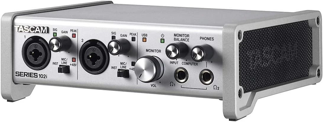 اینترفیس صوتی/MIDI یو‌اس‌بی Tascam 102i با 10 ورودی/2 خروجی، سری 102i
