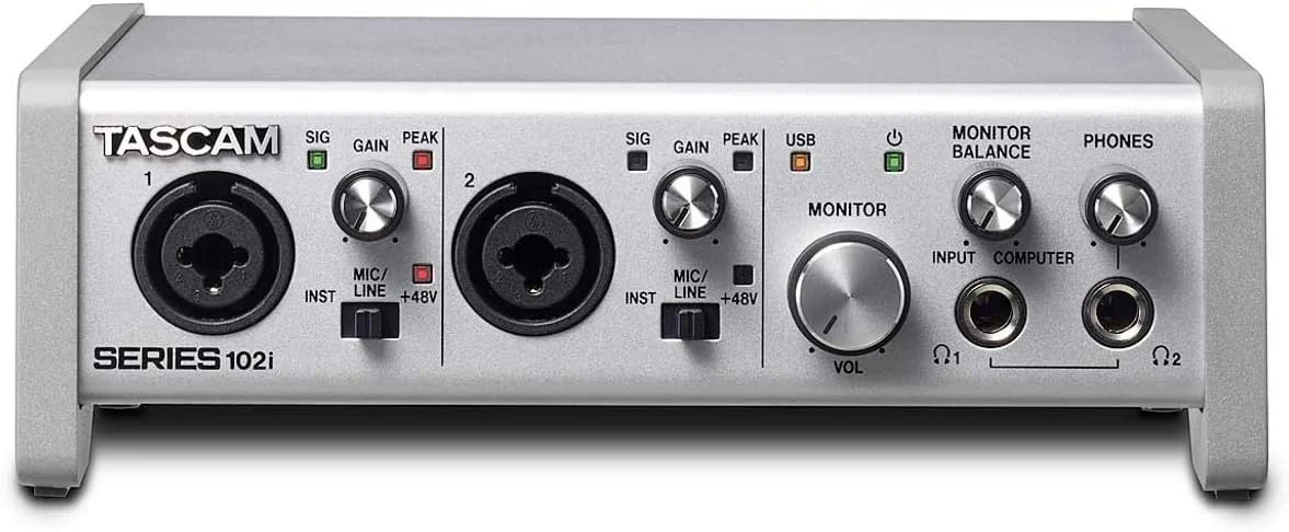 اینترفیس صوتی/MIDI یواسبی Tascam 102i با 10 ورودی/2 خروجی، سری 102i اینترفیس صوتی/MIDI یواسبی Tascam 102i با 10 ورودی/2 خروجی، سری 102i