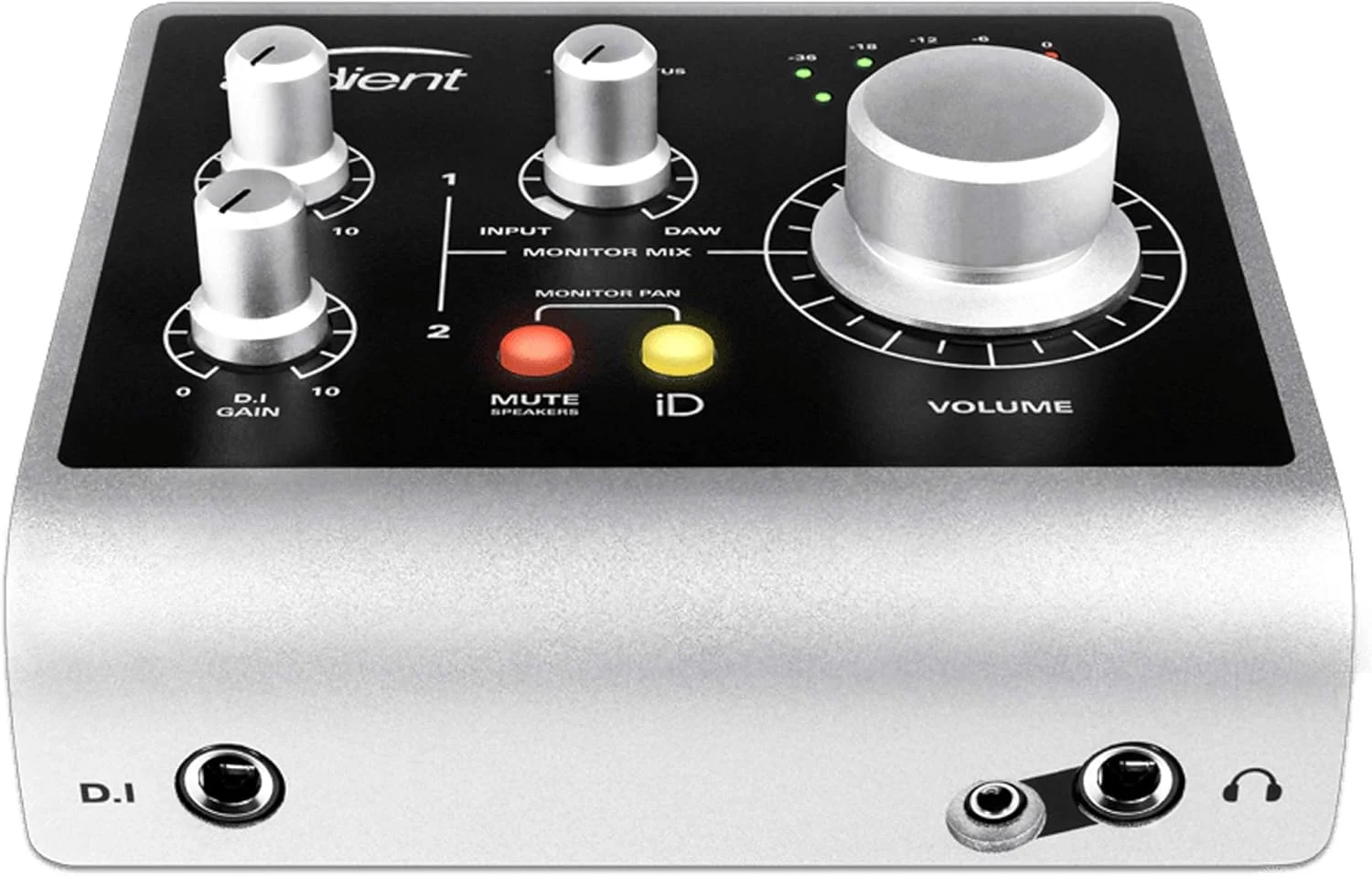 Audient iD4 USB audio interface with microphone preamplifier (2 in/ 2 out, 48 volt phantom power, monitor mix & panning, 6.3 mm jack output, AD/DA converter) Audient iD4 USB audio interface with microphone preamplifier (2 in/ 2 out, 48 volt phantom power, monitor mix & panning, 6.3 mm jack output, AD/DA converter)
