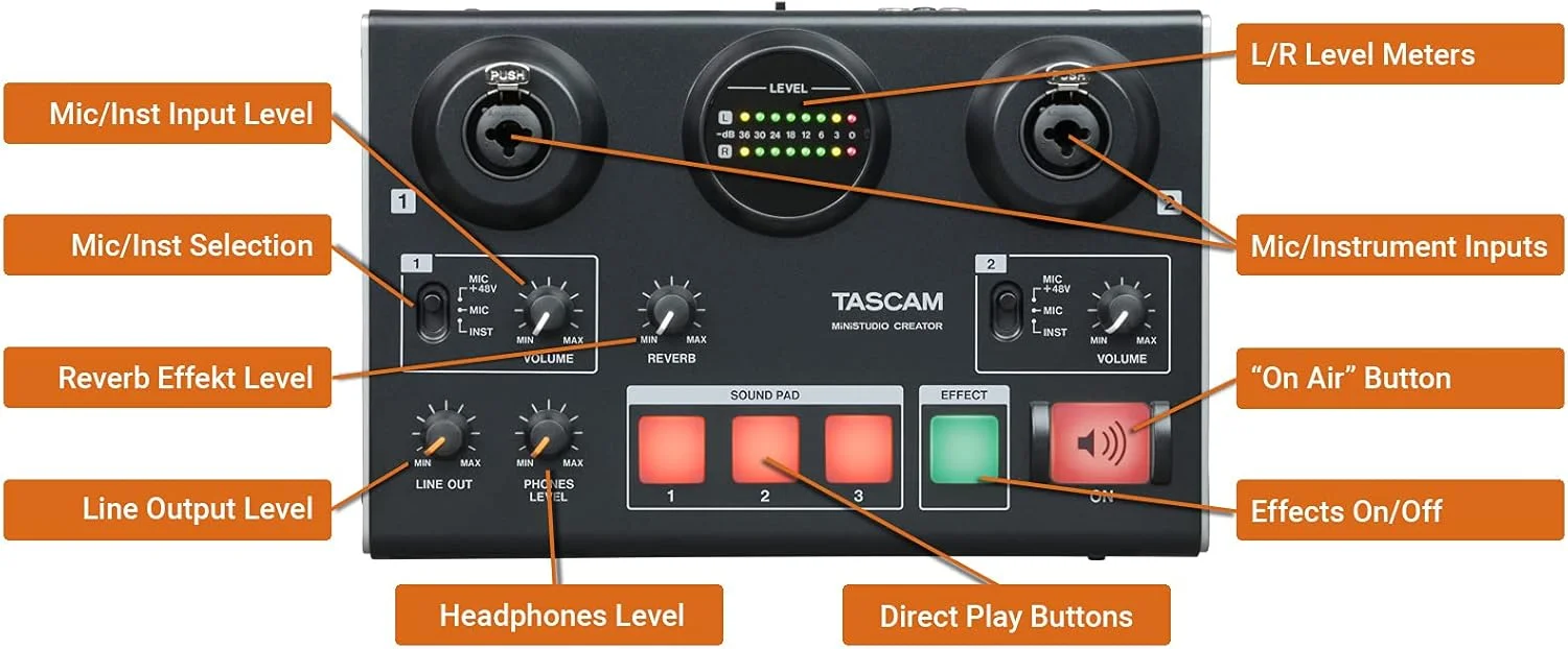 کارت صدای TASCAM MiNiSTUDIO Creator US-42B کارت صدای TASCAM MiNiSTUDIO Creator US-42B
