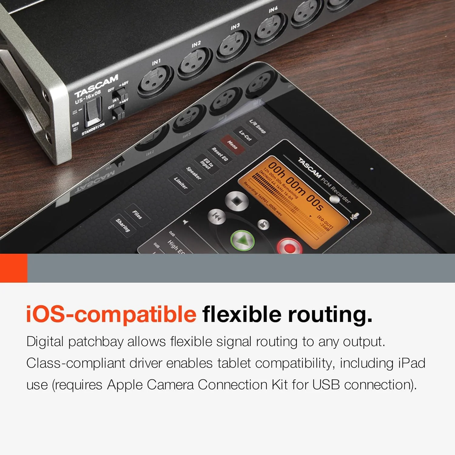 اینترفیس صوتی/MIDI USB رک مونت Tascam US-16x08