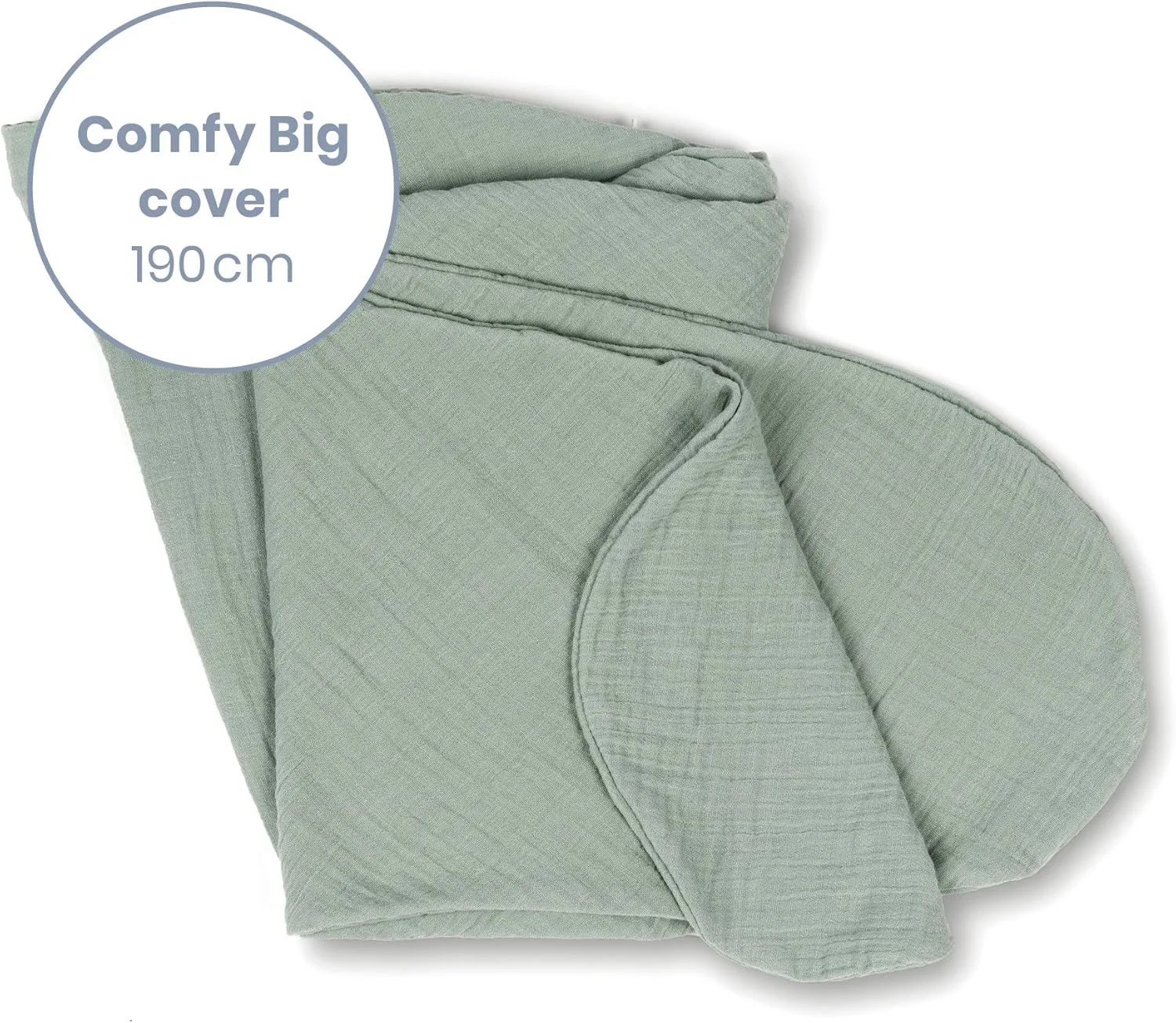 روکش بالش بارداری دومو تترا خاکستری بزرگ و راحت - روکش بالش شیردهی پنبه ارگانیک - رنگ های طبیعی برای همراه بارداری شما (تترا سبز)