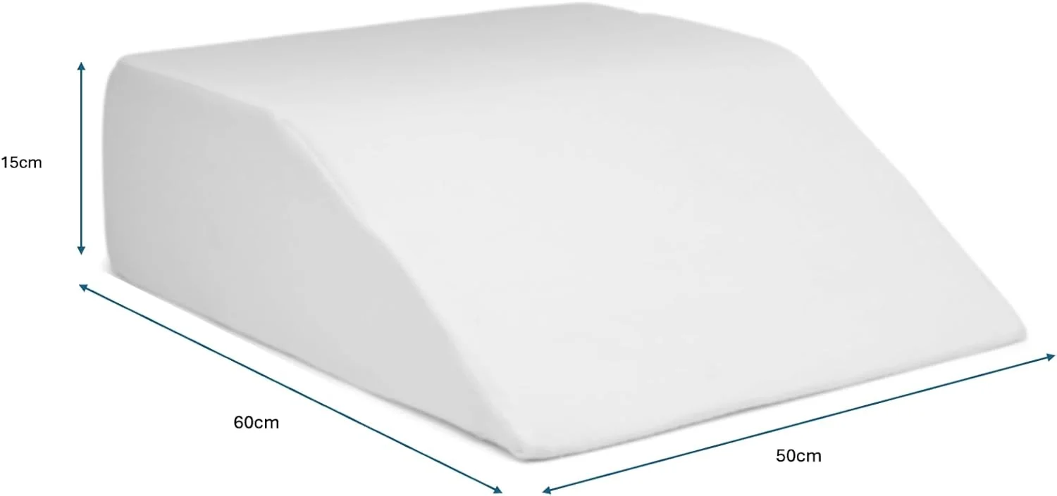 بالش چند منظوره شیب دار/بالش ارتفاع دهنده دریم لاینر 50x60x15 سانتی متر با لایه مموری فوم ممتاز و پارچه مخمل فوق العاده نرم، تسکین دهنده درد و خستگی در هنگام خواب، مطالعه، استراحت، تماشای تلویزیون.