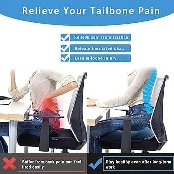 بالش دوناتی برای تسکین درد دنبالچه، کمر و باسن - کوسن صندلی مموری فوم برای هموروئید، سیاتیک، بارداری - پشتیبانی ارتوپدی دنبالچه برای دفتر، ماشین، ویلچر - روکش قابل شستشو