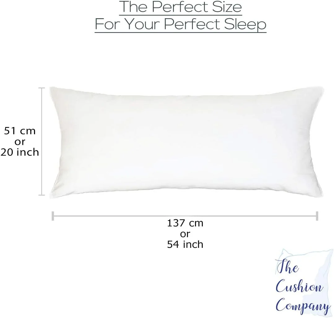 بالش بدنی میکروفایبر TCC شرکت کوسن، مناسب برای خواب پهلو، سایز 50x137 سانتی متر، سفید، پلی کتان و میکروفایبر، بسته 1 عددی