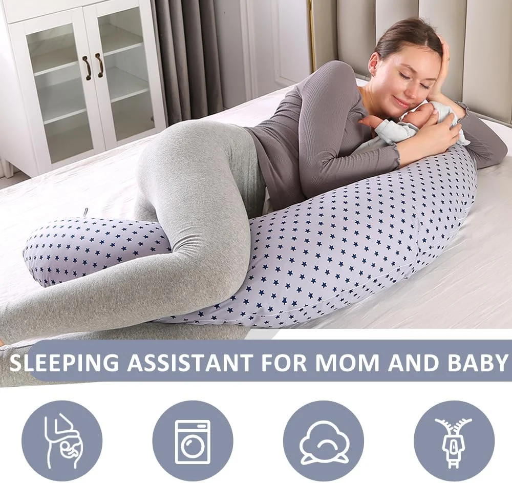 بالش بارداری 2 در 1 Chilling Home، بالش شیردهی، بالش شیردهی سایز خیلی بزرگ، بالش بارداری برای خوابیدن با بالش داخلی و روکش 100% پنبه، بالش شیردهی قابل شستشو (آبی) بالش بارداری 2 در 1 Chilling Home، بالش شیردهی، بالش شیردهی سایز خیلی بزرگ، بالش بارداری برای خوابیدن با بالش داخلی و روکش 100% پنبه، بالش شیردهی قابل شستشو (آبی)