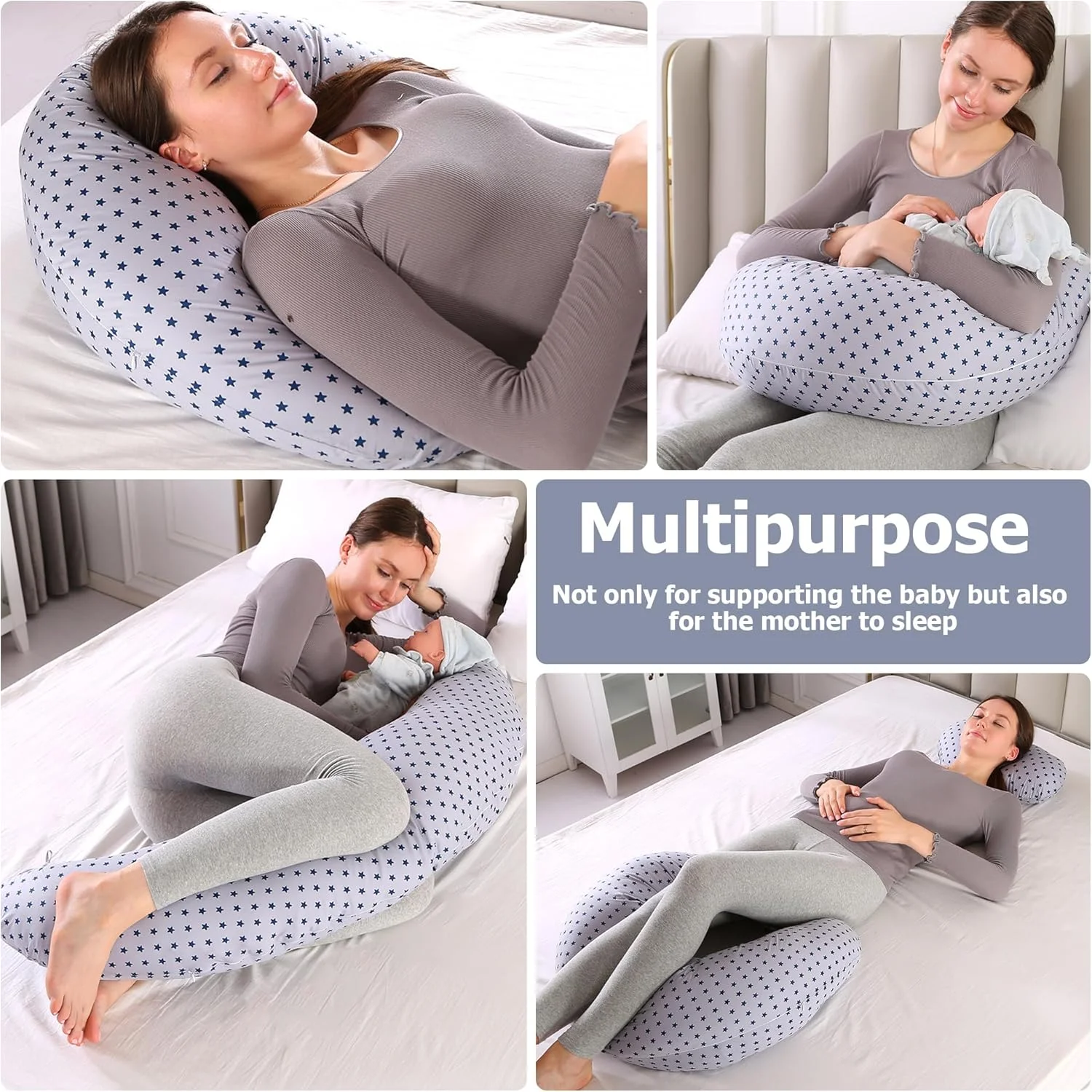 بالش بارداری 2 در 1 Chilling Home، بالش شیردهی، بالش شیردهی سایز خیلی بزرگ، بالش بارداری برای خوابیدن با بالش داخلی و روکش 100% پنبه، بالش شیردهی قابل شستشو (آبی) بالش بارداری 2 در 1 Chilling Home، بالش شیردهی، بالش شیردهی سایز خیلی بزرگ، بالش بارداری برای خوابیدن با بالش داخلی و روکش 100% پنبه، بالش شیردهی قابل شستشو (آبی)