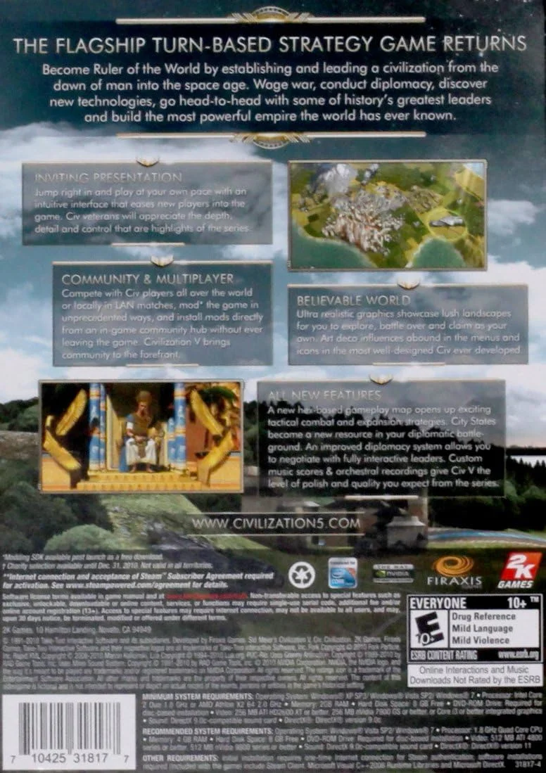 بازی کامپیوتری Sid Meier's Civilization V از 2K Games بازی کامپیوتری Sid Meier's Civilization V از 2K Games