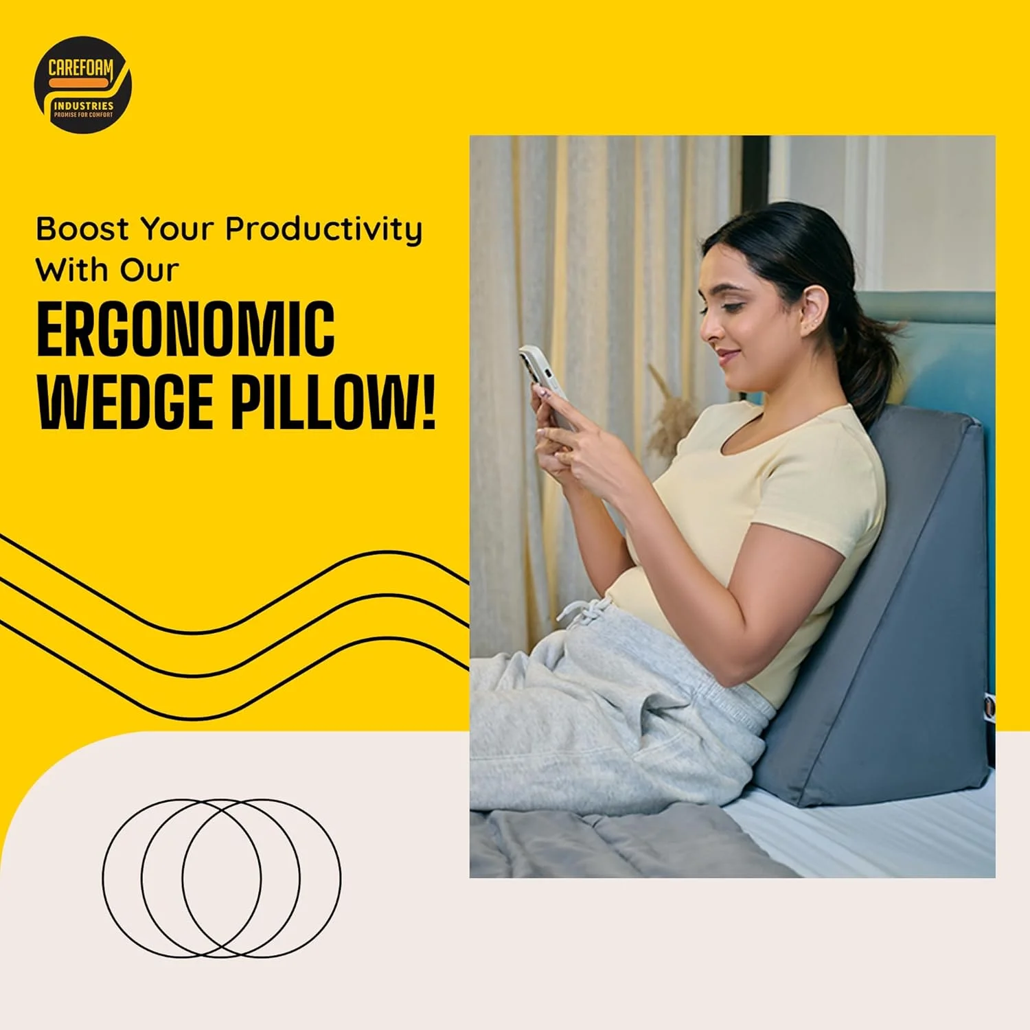 CareFoam Wedge Cushion | 2 Years Warranty | Wedge Pillow Memory Foam for Back Support Acid Reflux, Snoring, GERD, Leg Elevation, Pregnancy | Grey, 18L x 17.5W x 10H Inch CareFoam Wedge Cushion | 2 Years Warranty | Wedge Pillow Memory Foam for Back Support Acid Reflux, Snoring, GERD, Leg Elevation, Pregnancy | Grey, 18L x 17.5W x 10H Inch