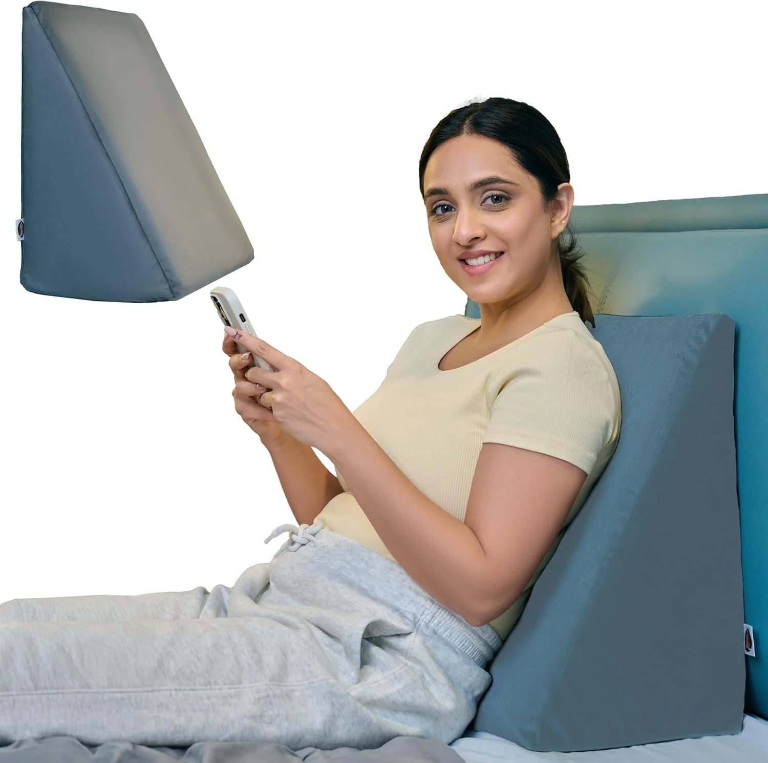 CareFoam Wedge Cushion | 2 Years Warranty | Wedge Pillow Memory Foam for Back Support Acid Reflux, Snoring, GERD, Leg Elevation, Pregnancy | Grey, 18L x 17.5W x 10H Inch CareFoam Wedge Cushion | 2 Years Warranty | Wedge Pillow Memory Foam for Back Support Acid Reflux, Snoring, GERD, Leg Elevation, Pregnancy | Grey, 18L x 17.5W x 10H Inch