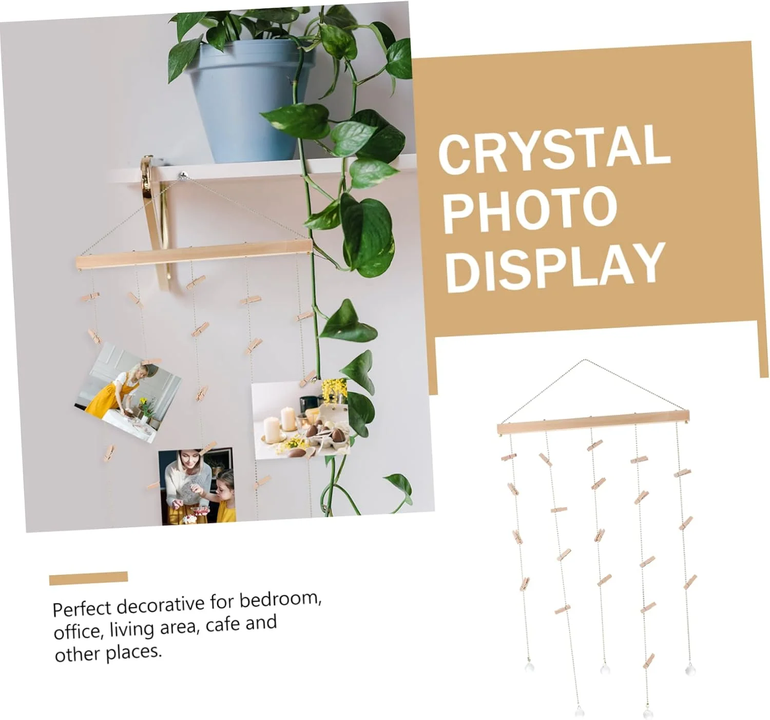 1 ست دکور دیوار عکس مکرومه، دکور آویز دیوار، قاب عکس روستایی، قاب عکس چوبی آویز، نمایشگر عکس، حلقه گل، نمایشگر عکس آویز، دکور دیوار نمایشگر عکس، چوب دکور عکس دیوار